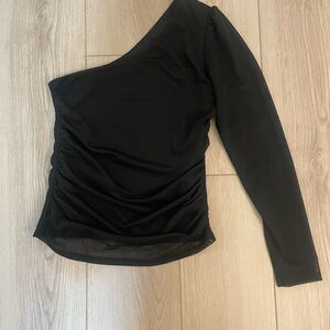 Stella Luce Black One-Shoulder Bodysuit